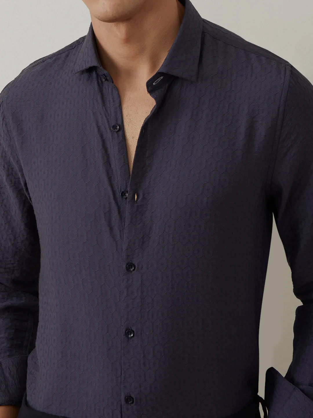 Dark Grey Casual Resort Shirt