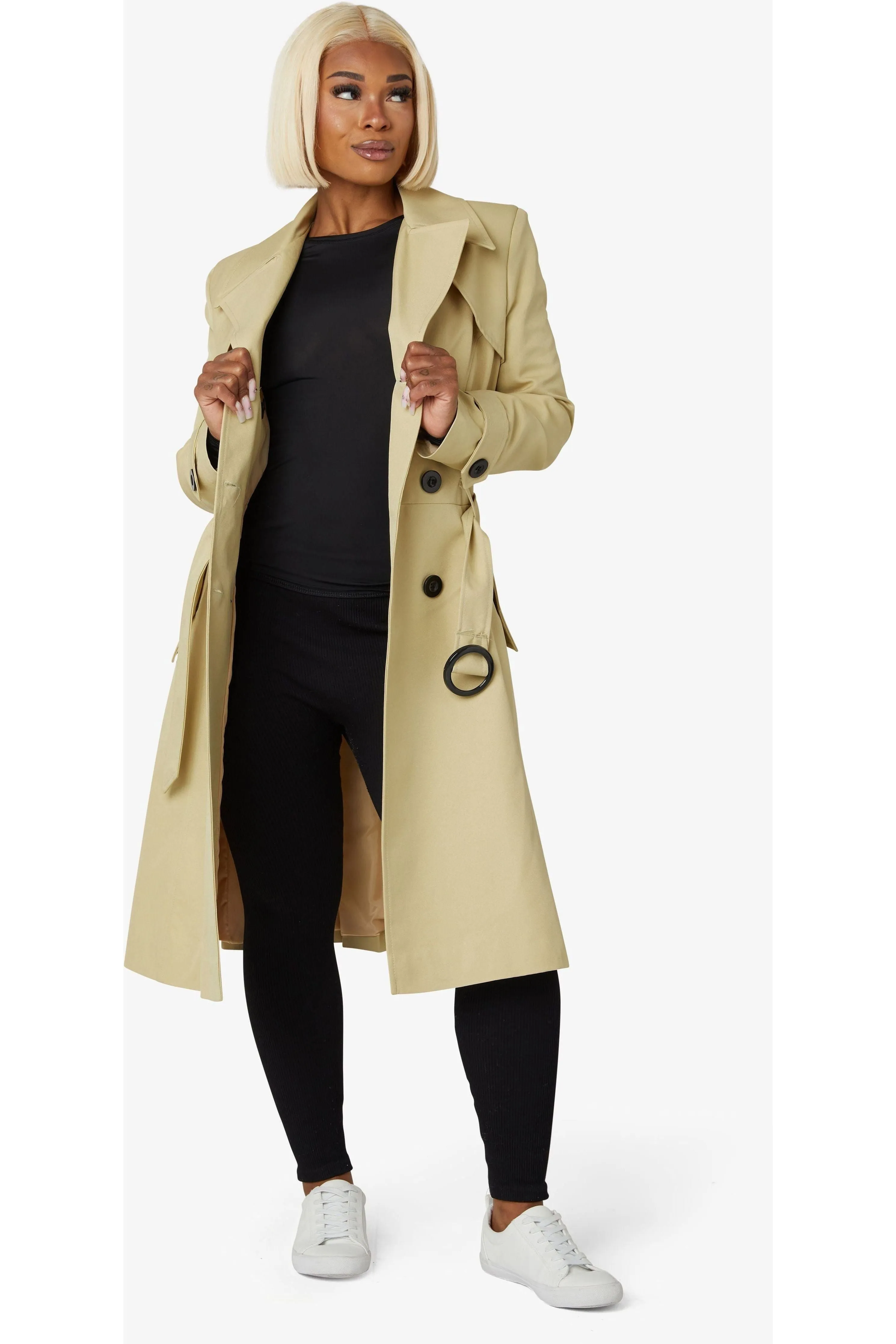 De La Creme Fashions Spring Summer Double Breasted Trench Coat