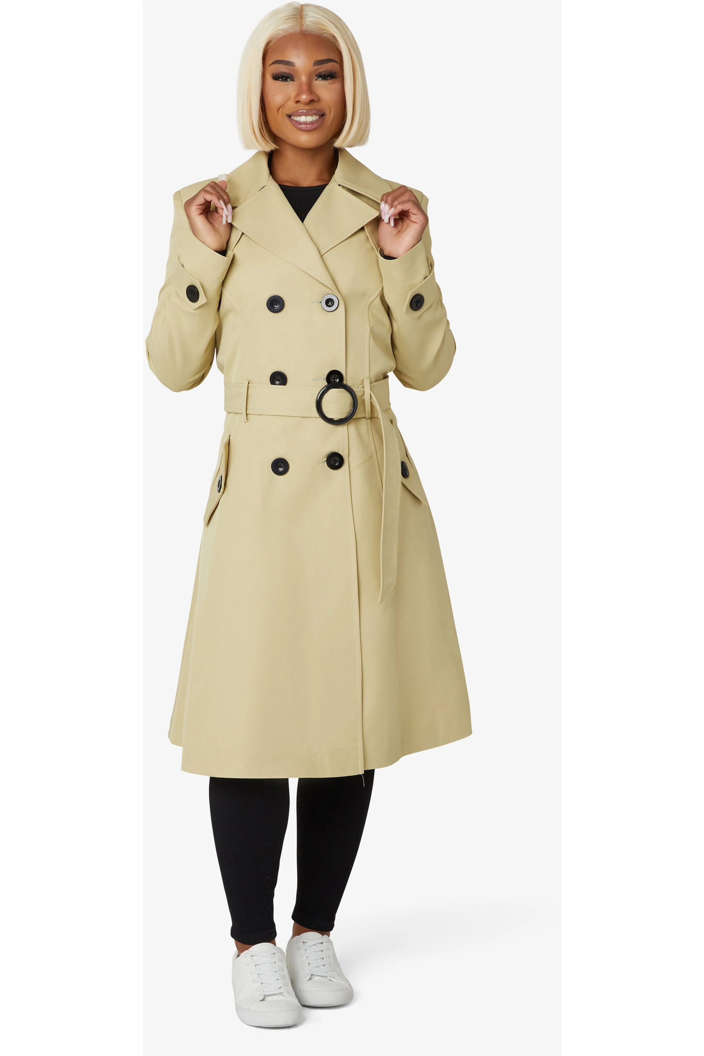 De La Creme Fashions Spring Summer Double Breasted Trench Coat