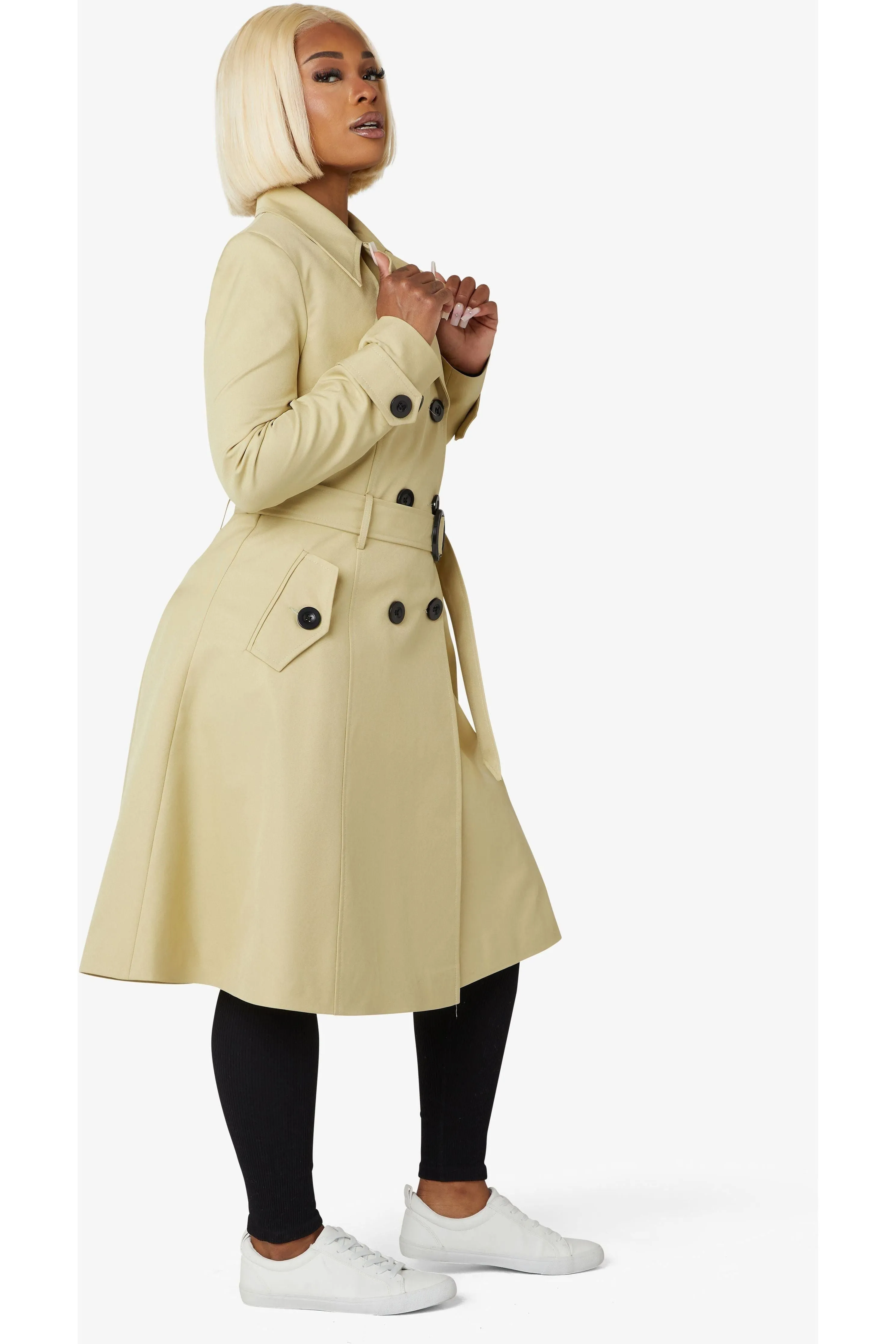 De La Creme Fashions Spring Summer Double Breasted Trench Coat