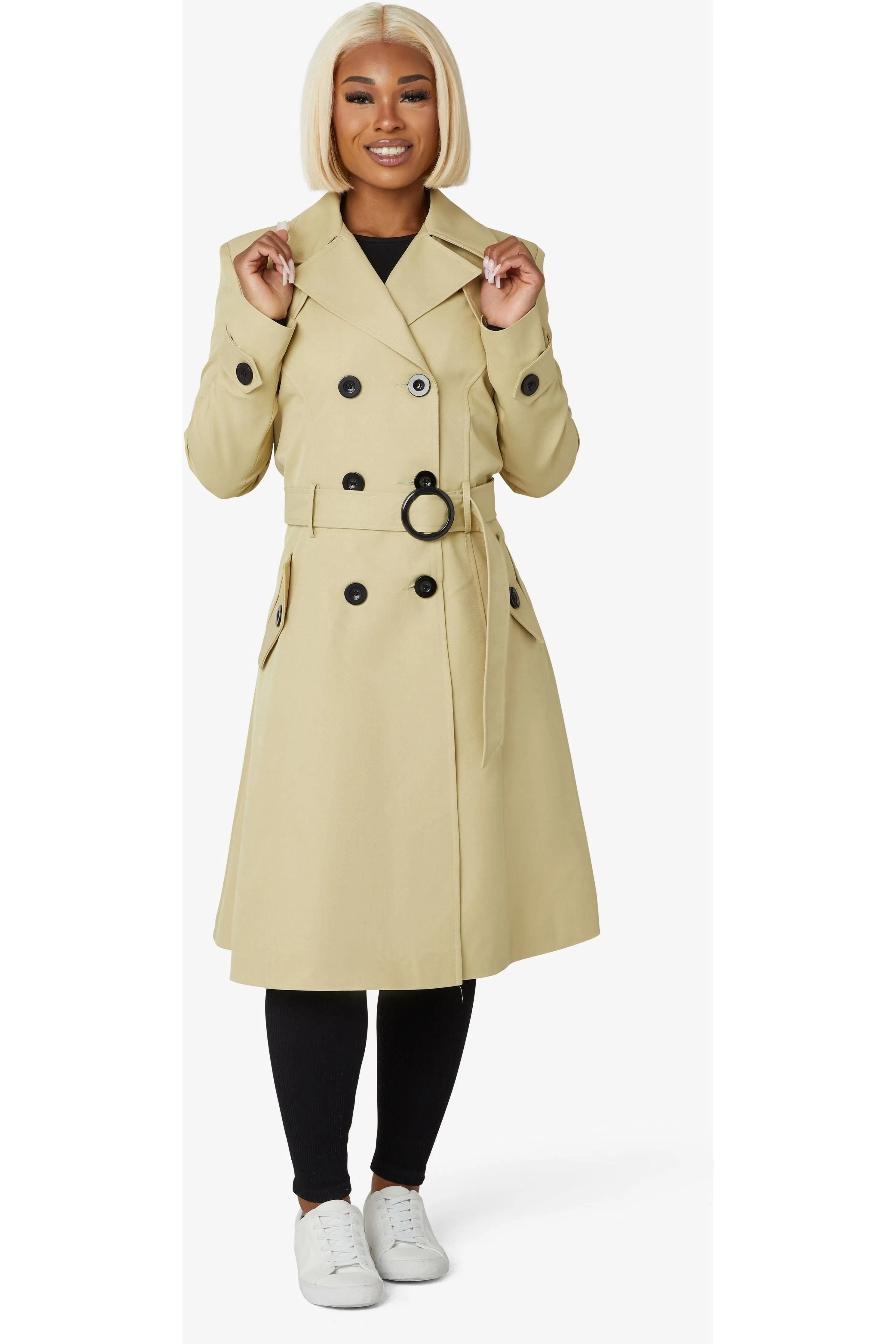 De La Creme Fashions Spring Summer Double Breasted Trench Coat