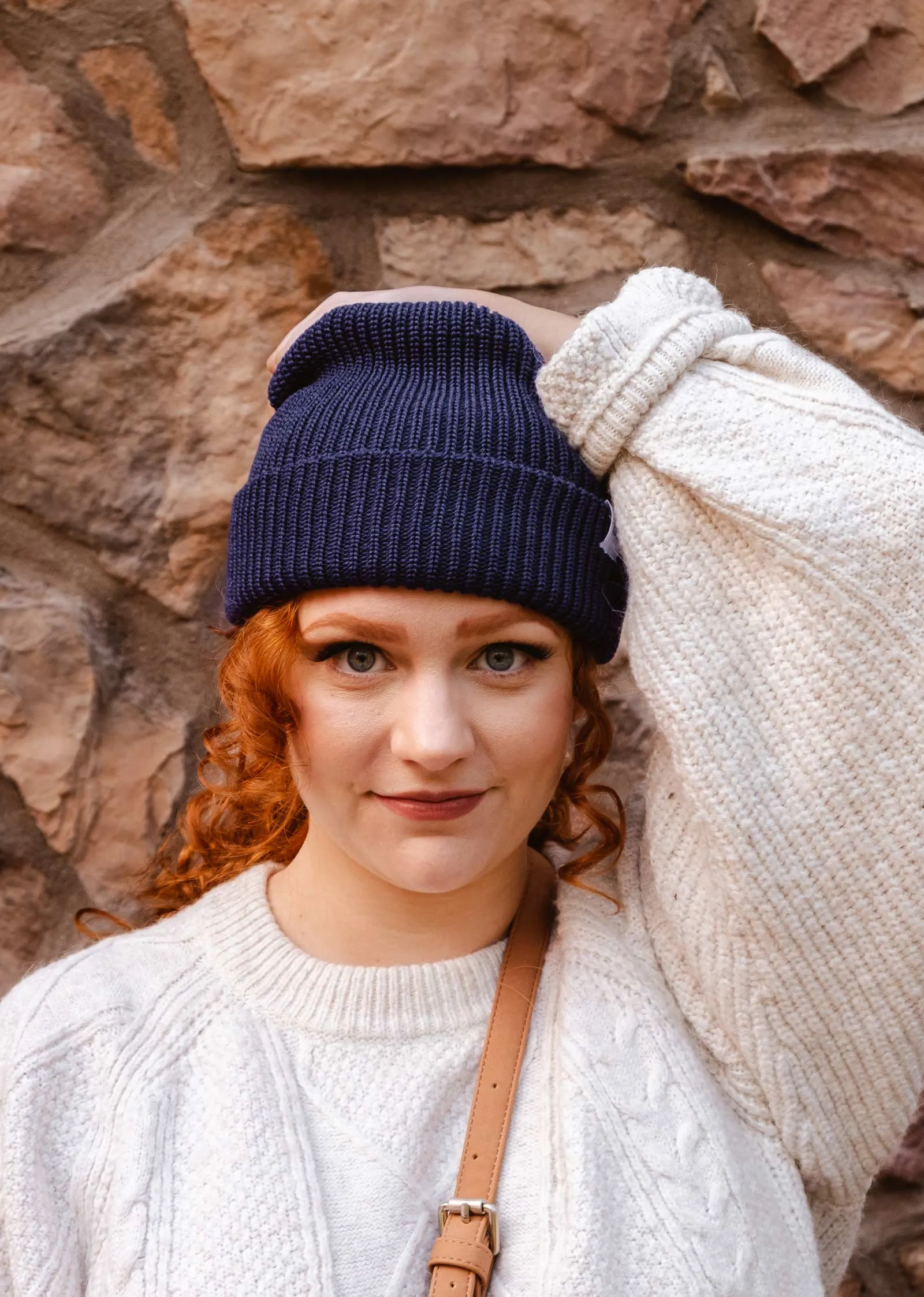 Deep Blue Cuffed Beanie