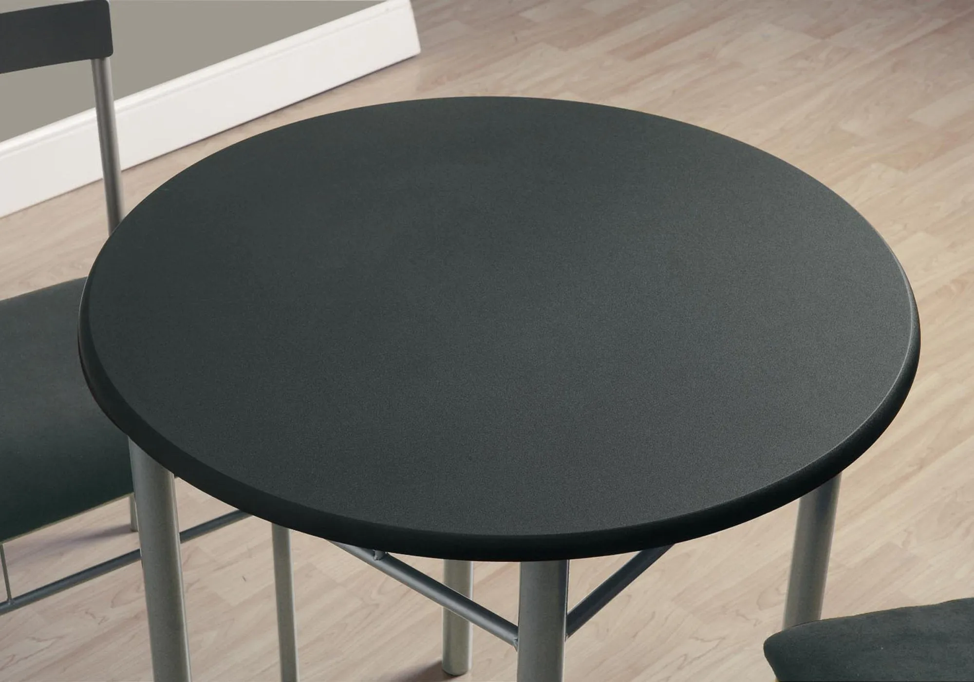 Dining Set - 3Pcs Set / Black / Silver Metal