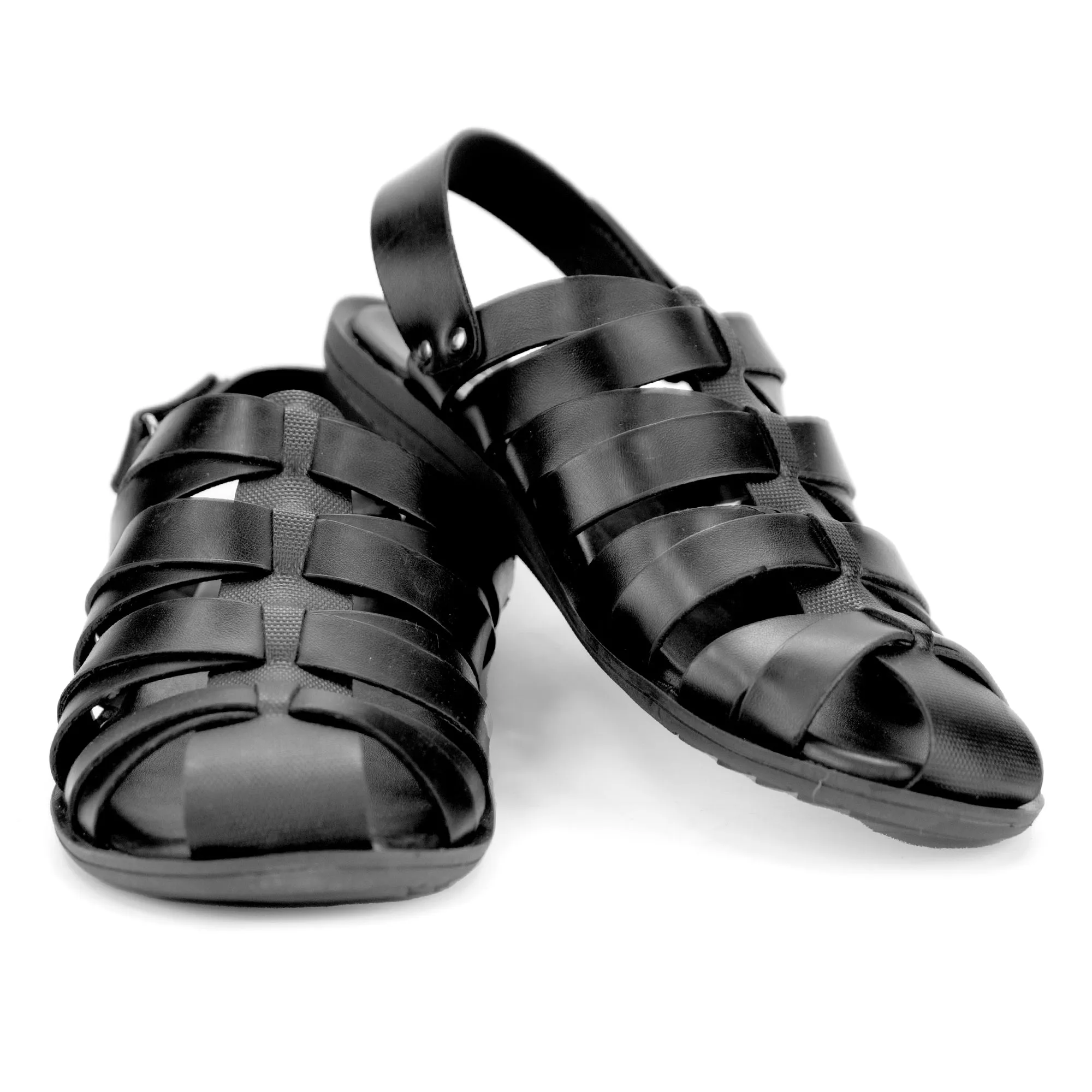 Dot Embossed Sandals-Black