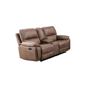 Easton Brown Reclining Loveseat with Center Console