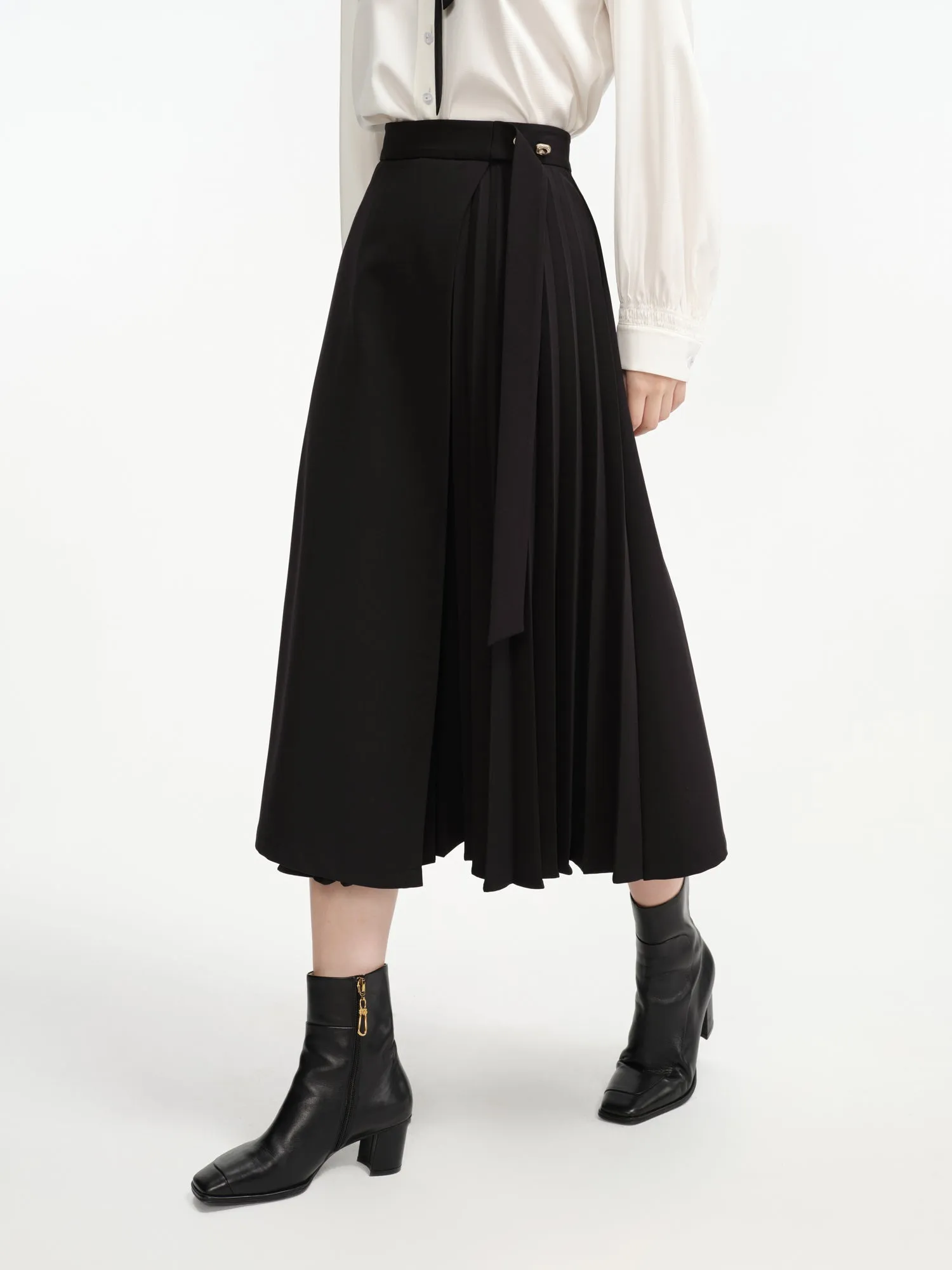 EP YAYING Cropped Pleated Skirt