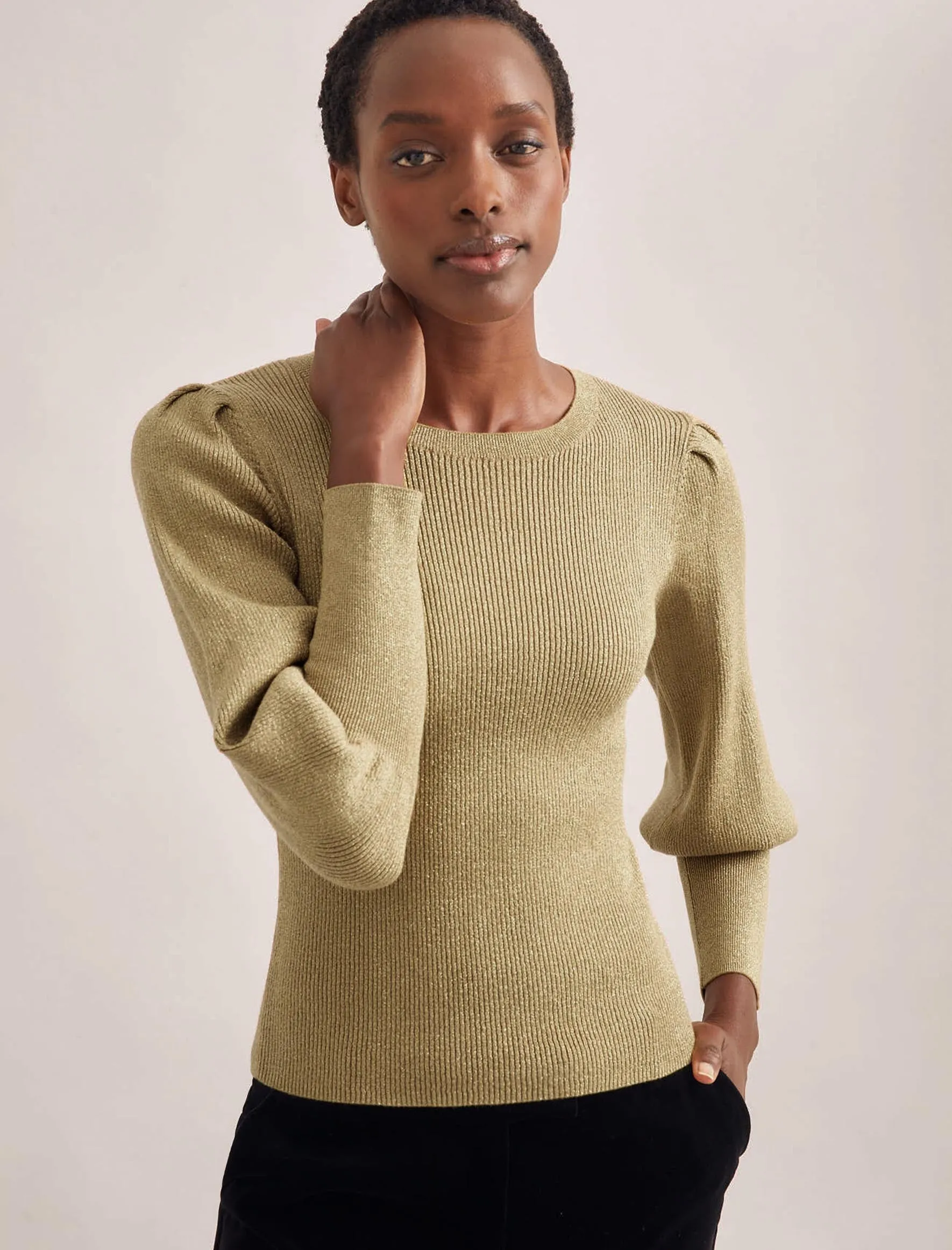 Eva Lurex Jumper - Gold