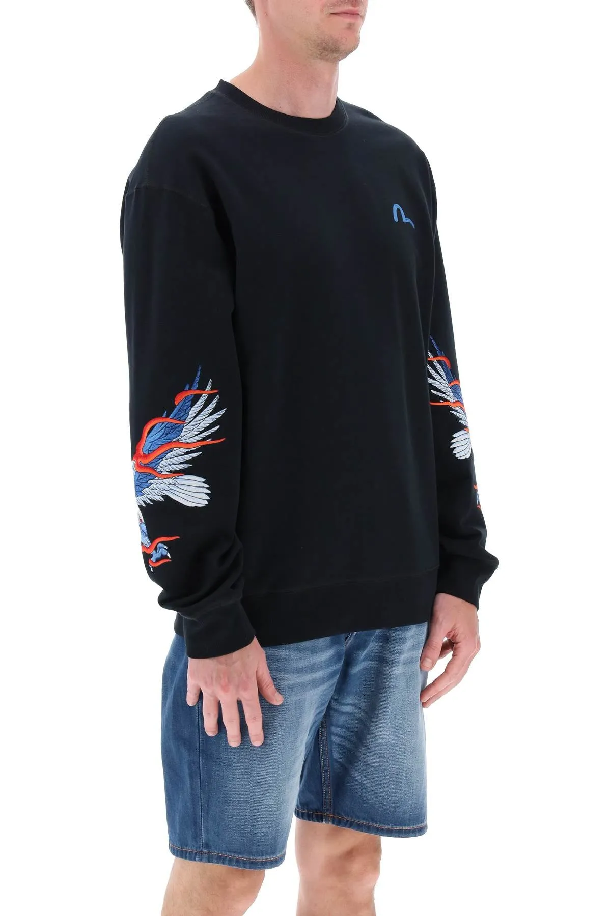 Evisu seagull & eagle embroidered sweatshirt