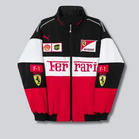 Ferrari F1 Vintage Racing Jacket | Racing Iconic Retro Motorsport Biker Jacket