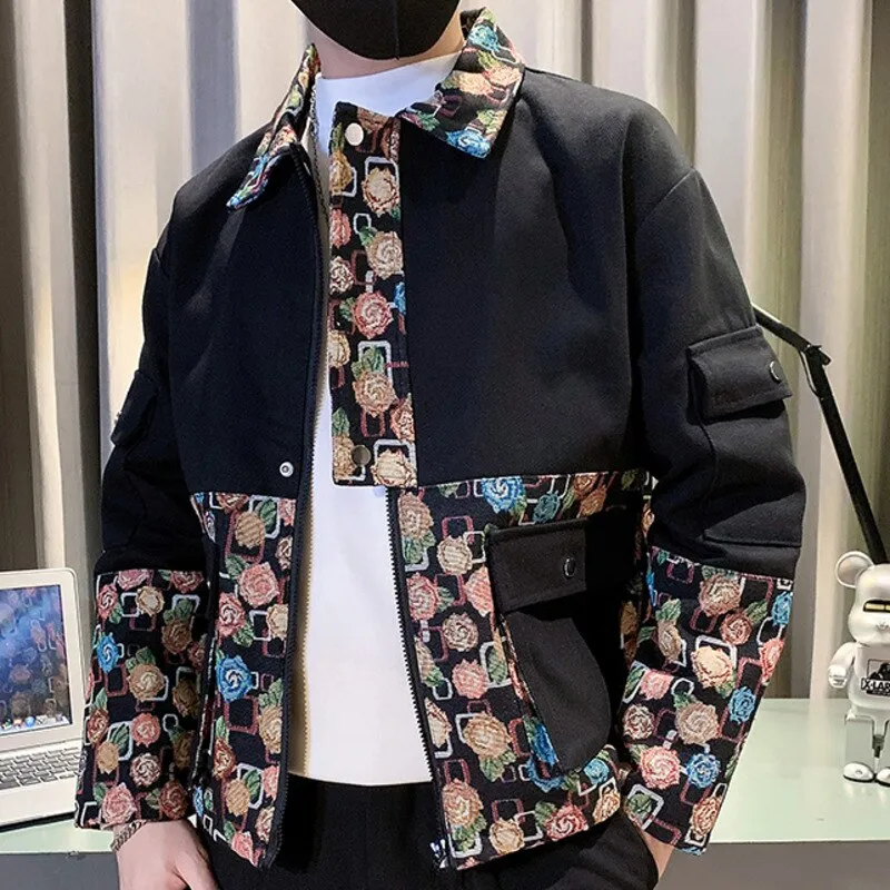 Floral Patchwork Solid Jacket