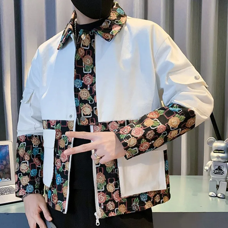 Floral Patchwork Solid Jacket