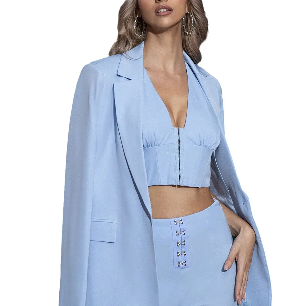 Flytonn-Fall Outfits Women Outwear Streetwear -hoco dresses homecoming dresses  women dress to impress -women's outerwear women's coat New Fashion Coat Lapels Slim Fit Long Sleeves Solid Color Blazers