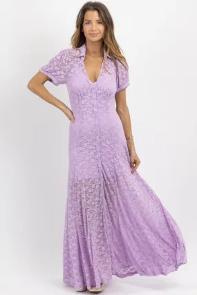 GIANNA LAVENDER LACE MAXI DRESS