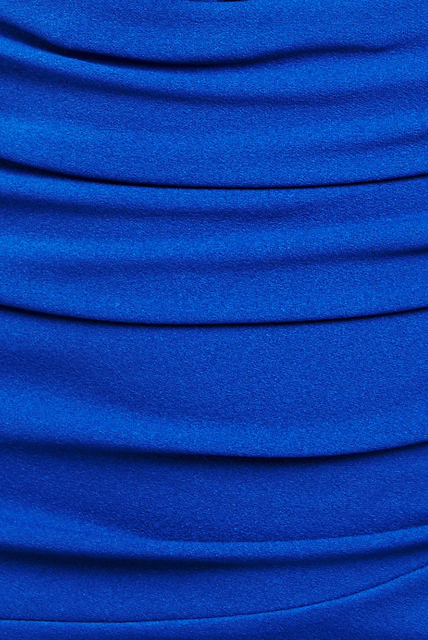 Goddiva Off The Shoulder Frill Bodice Midi Dress - Royal Blue