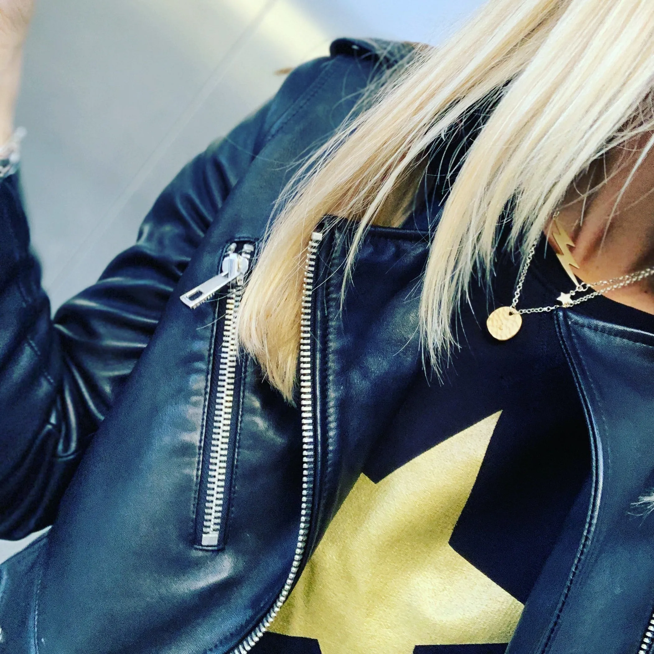 Gold star on a black sweatshirt *not many left now*