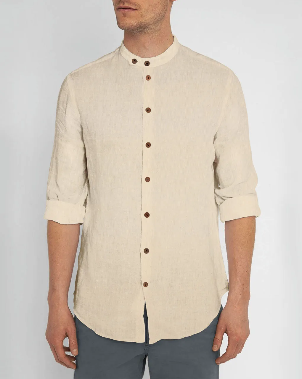 Greige Shirting Cotton Corduroy Fabric ( 21 Wales )
