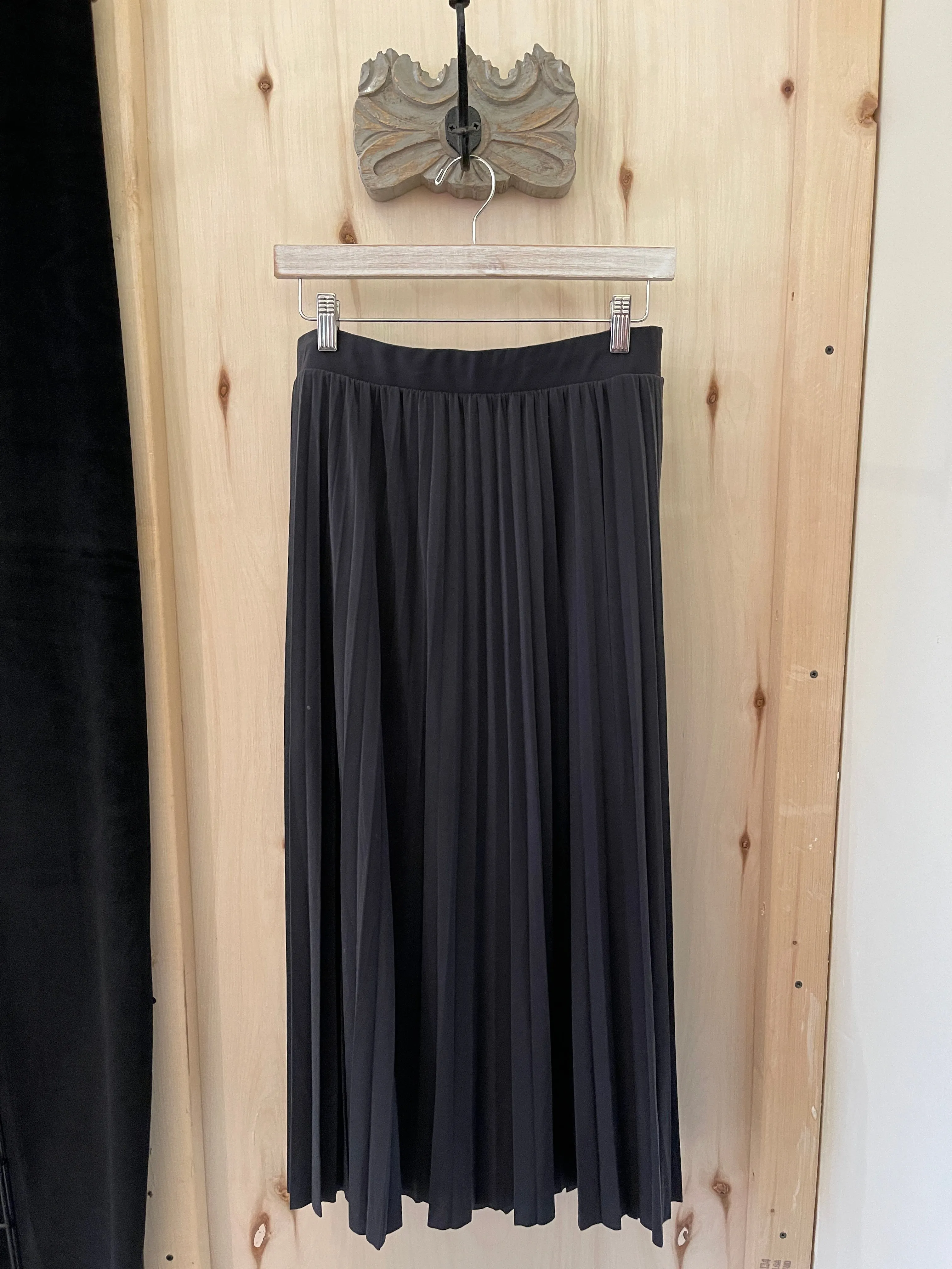 Grey Pleated Maxi Skirt