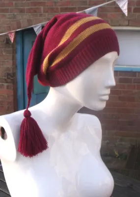 Gryffindor colours, Harry Potter inspired, pixie slouchy hat