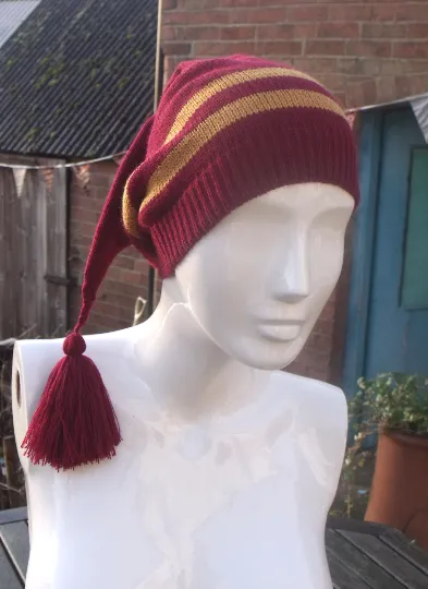 Gryffindor colours, Harry Potter inspired, pixie slouchy hat