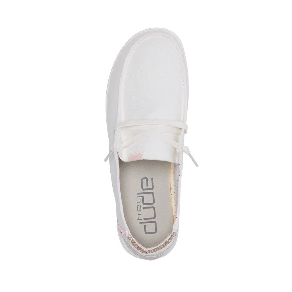 'Hey Dude' Women's Wendy Canvas - White Fun Lines