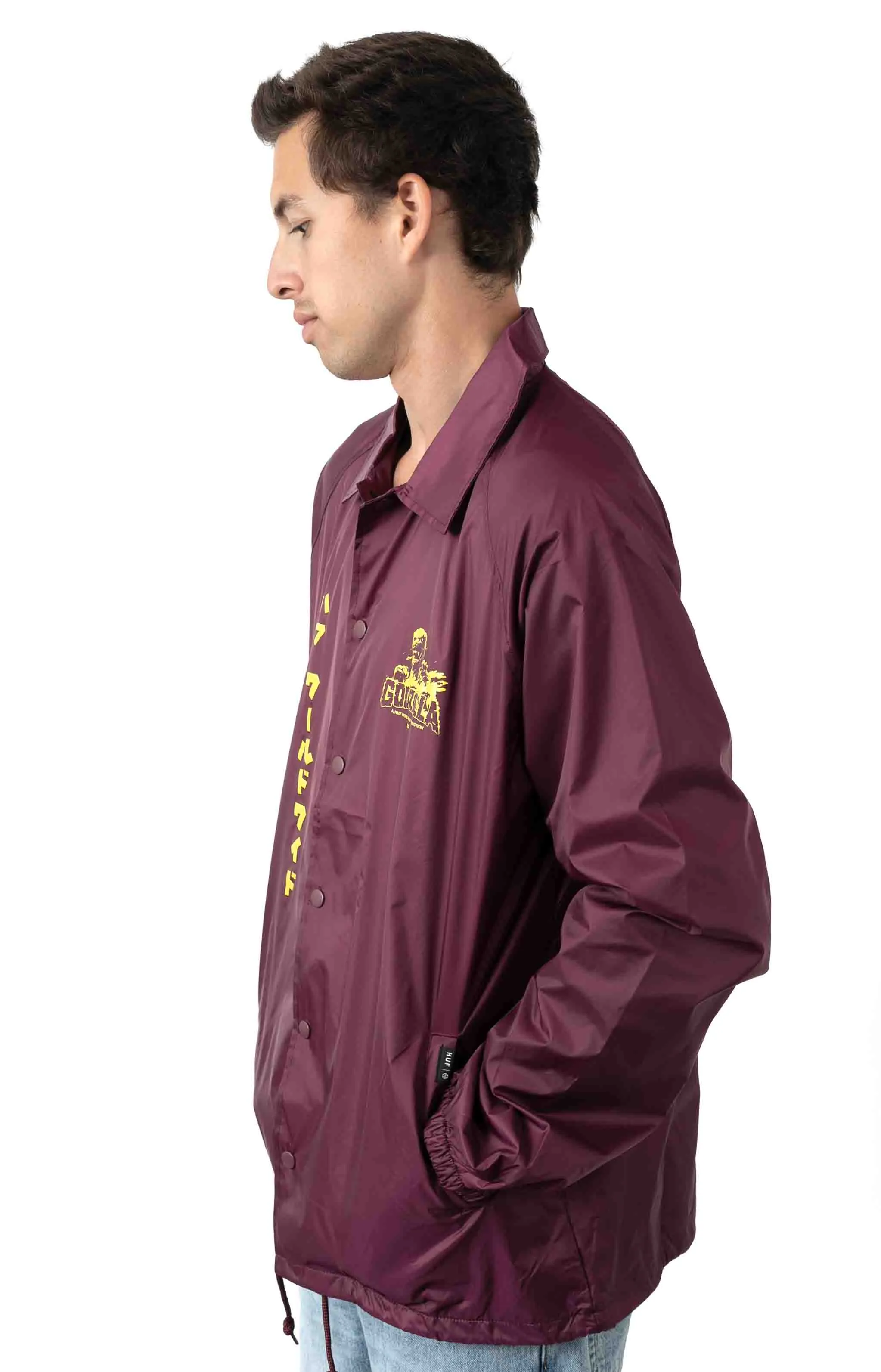 HUF x Godzilla Lightweight Coach Jacket - Plum