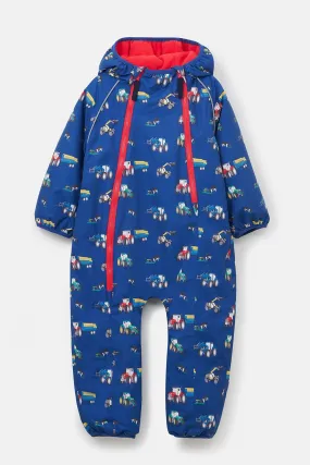 Jamie Puddlesuit - Navy Tractor Print