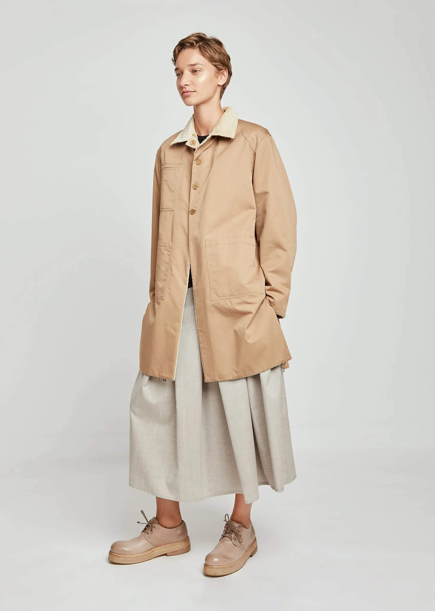 Janiky Corduroy Trench Coat