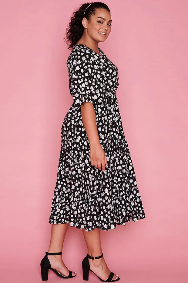 Jessica Black Floral Dress