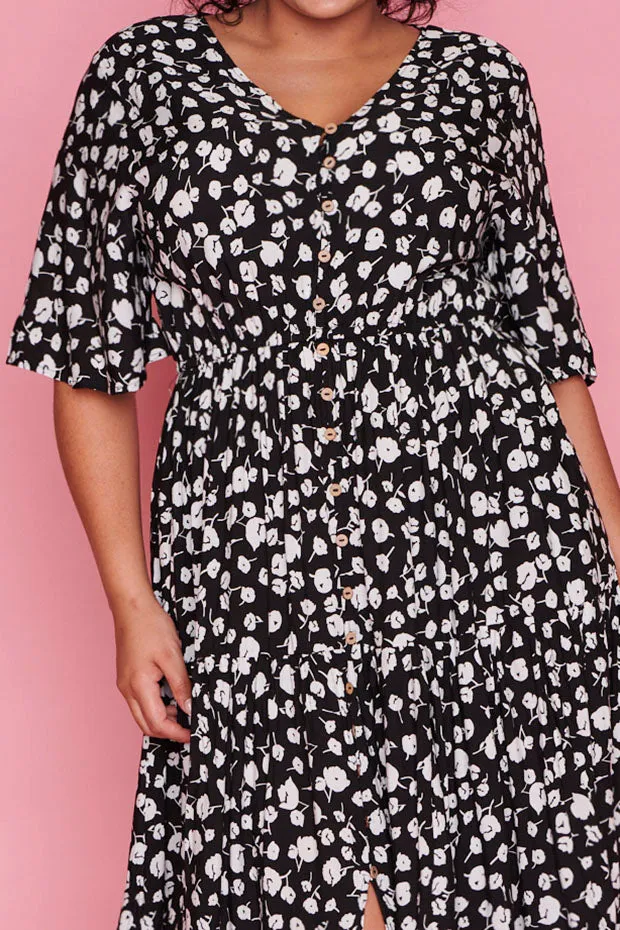 Jessica Black Floral Dress