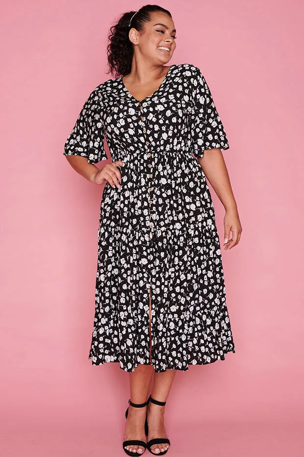 Jessica Black Floral Dress