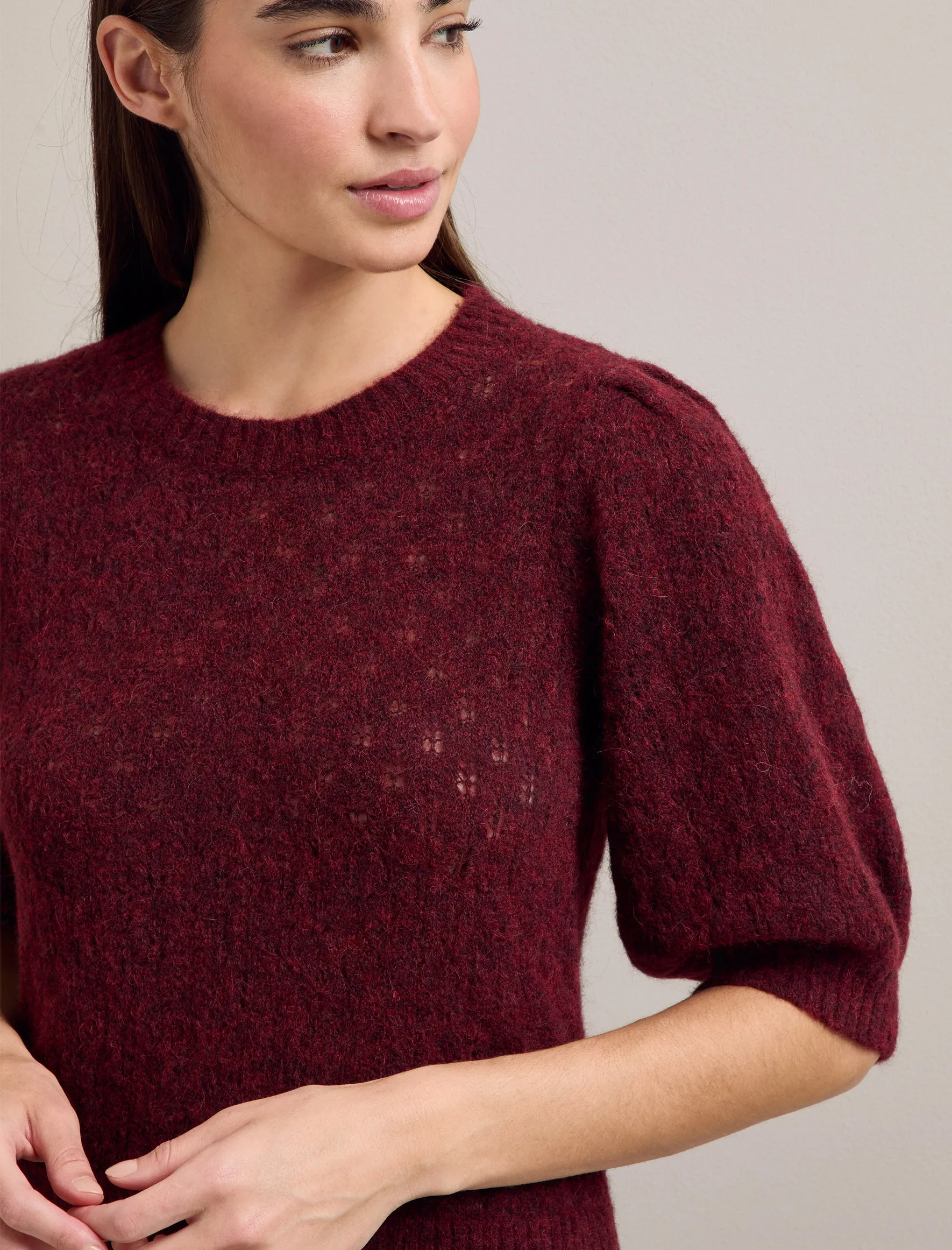 Jolie Alpaca Jumper - Burgundy