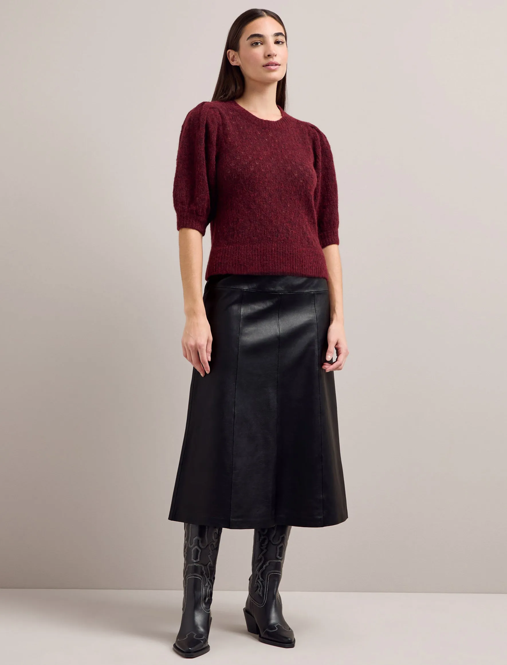 Jolie Alpaca Jumper - Burgundy