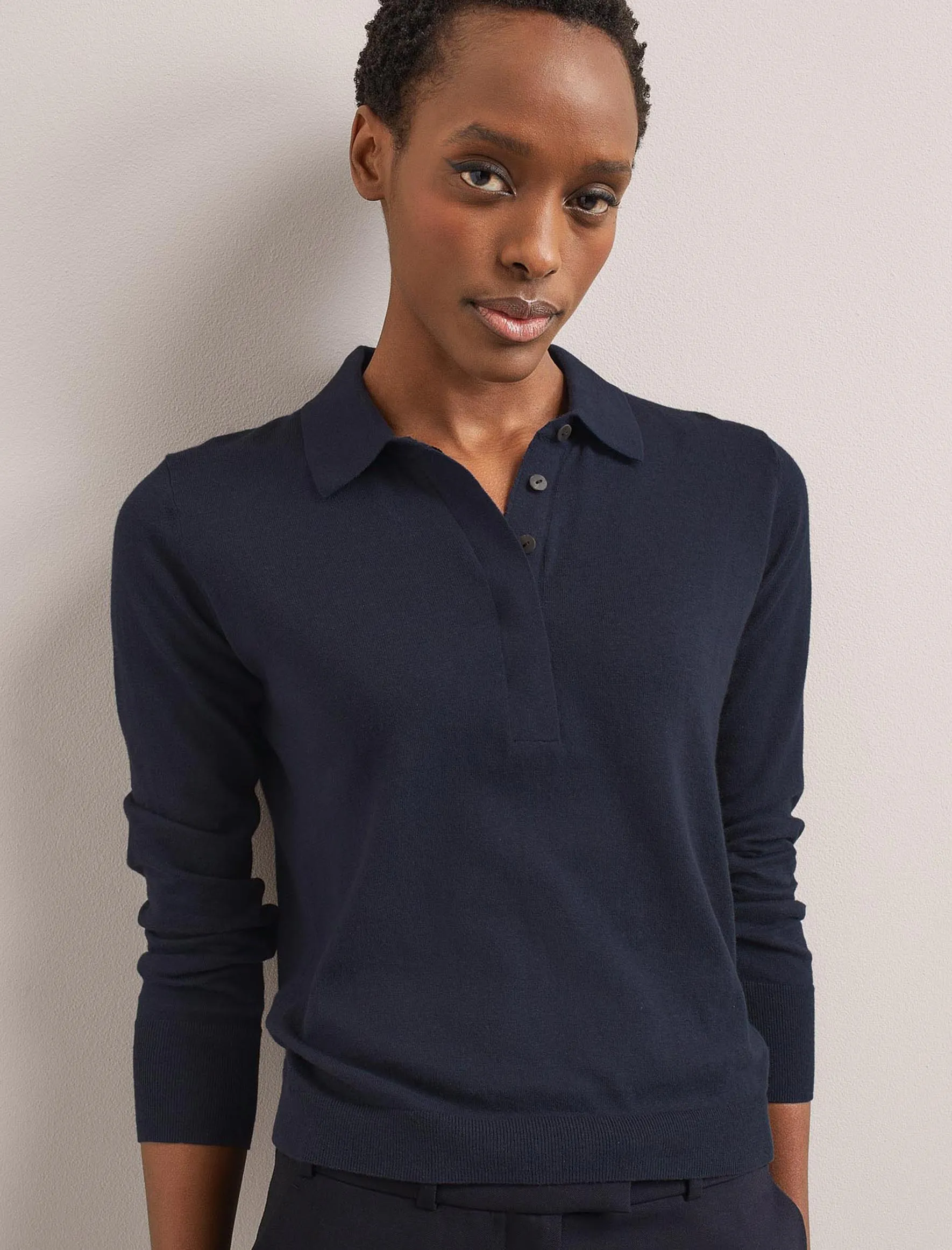 Josie Linen Blend Jumper - Navy