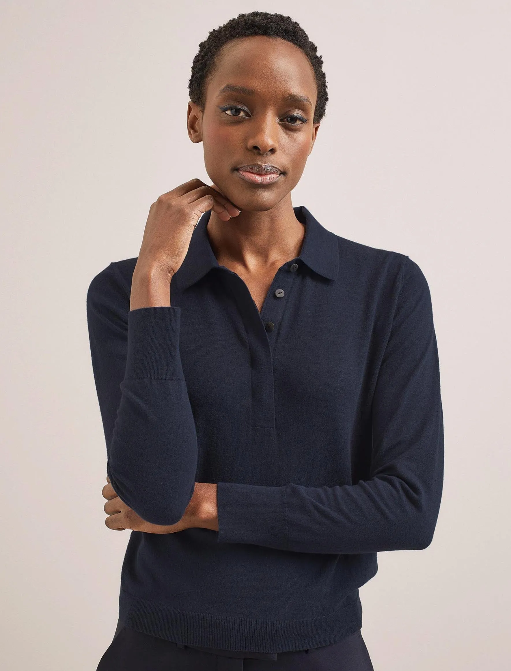 Josie Linen Blend Jumper - Navy