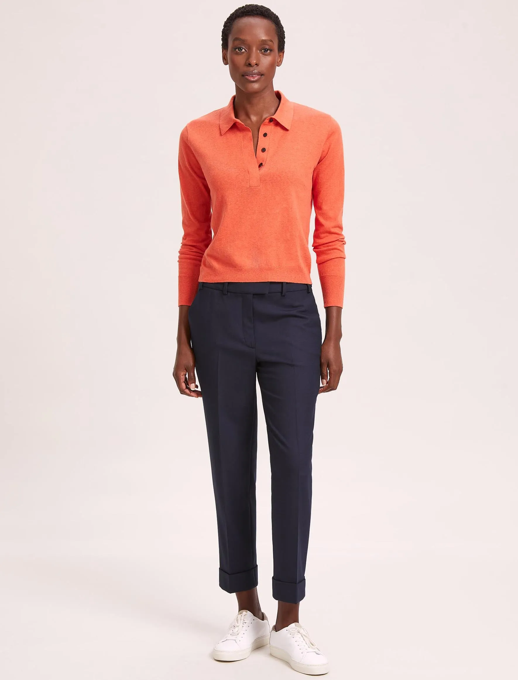 Josie Linen Blend Jumper - Orange