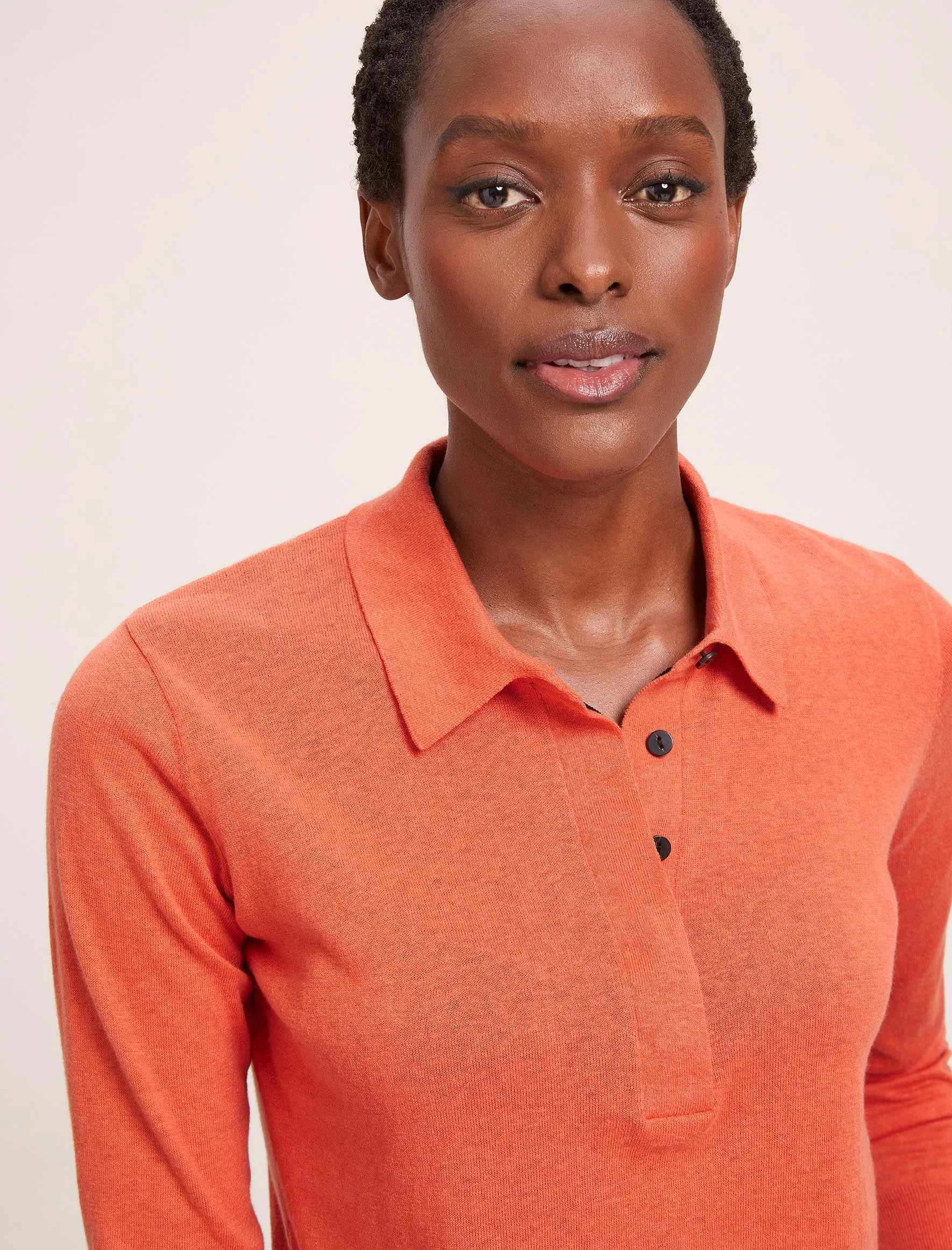 Josie Linen Blend Jumper - Orange