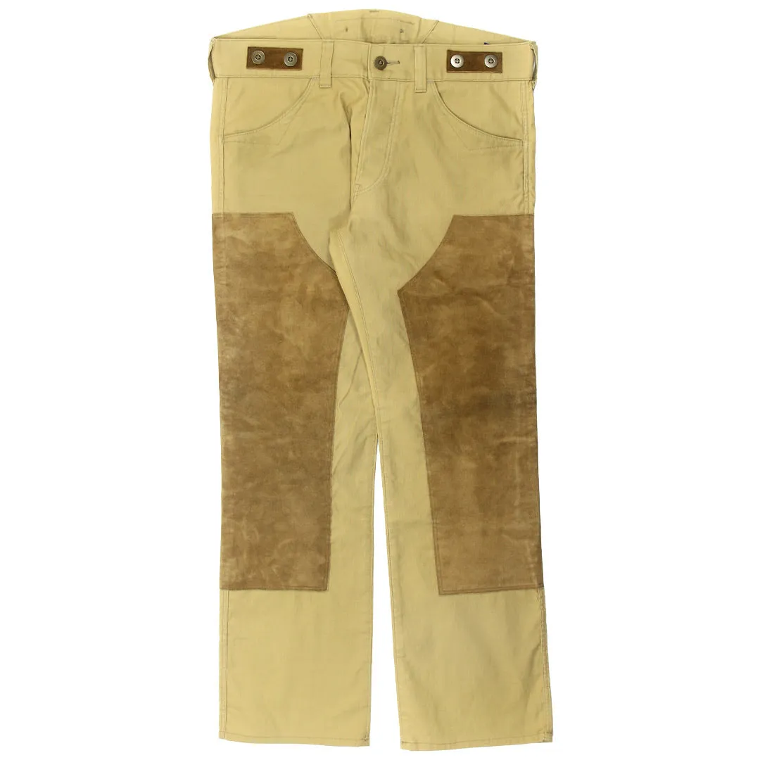 Junya Watanabe Suede paneled cinch back trousers 32