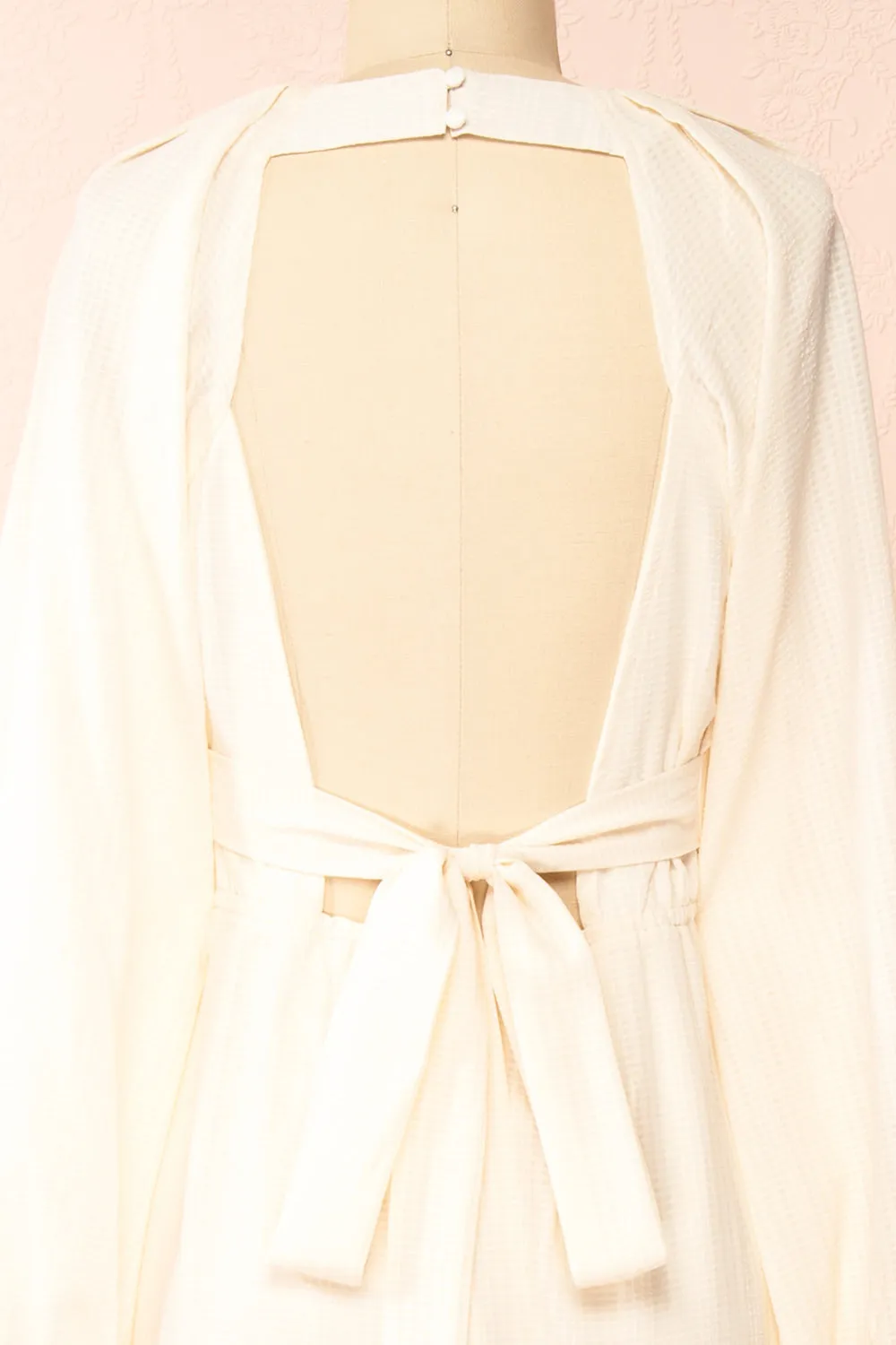 Kajal Ivory | Long Sleeve Plaid Maxi Dress