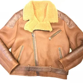 Kashani Chocolate Quad Zip Biker Shearling Jacket