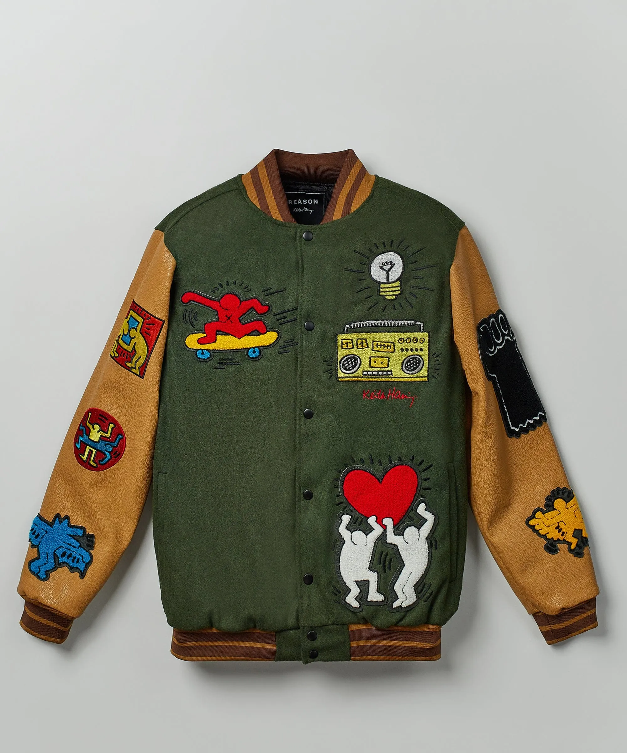 Keith Haring Holding Hands Varsity Jacket