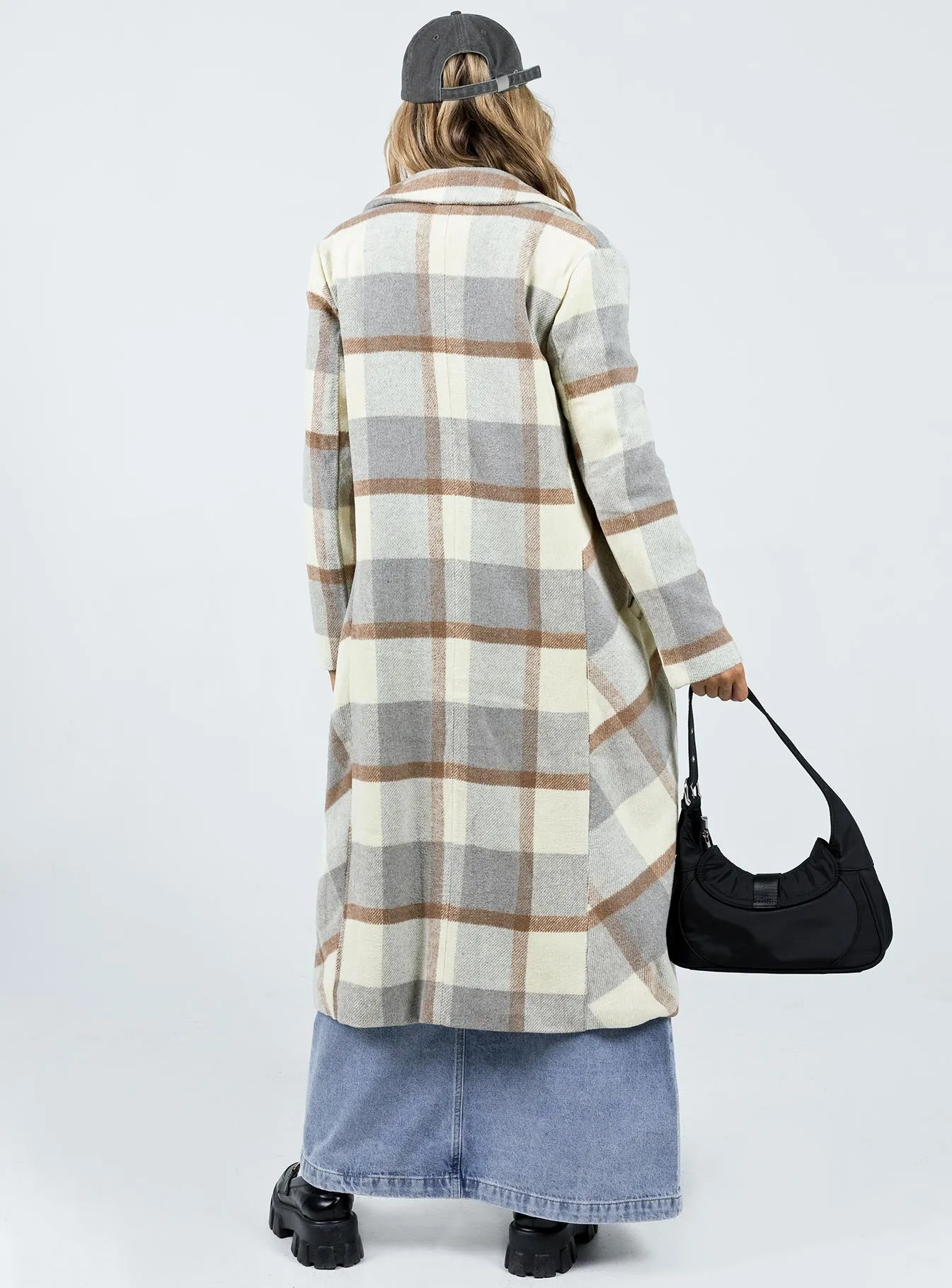 Keslake Plaid Coat Grey Check