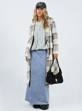 Keslake Plaid Coat Grey Check