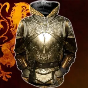 Knights Templar Commandery Hoodie - Knight Metal Armor Printed