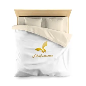 Lightweight Zipper Fikafuntimes Logo Print Duvet Cover