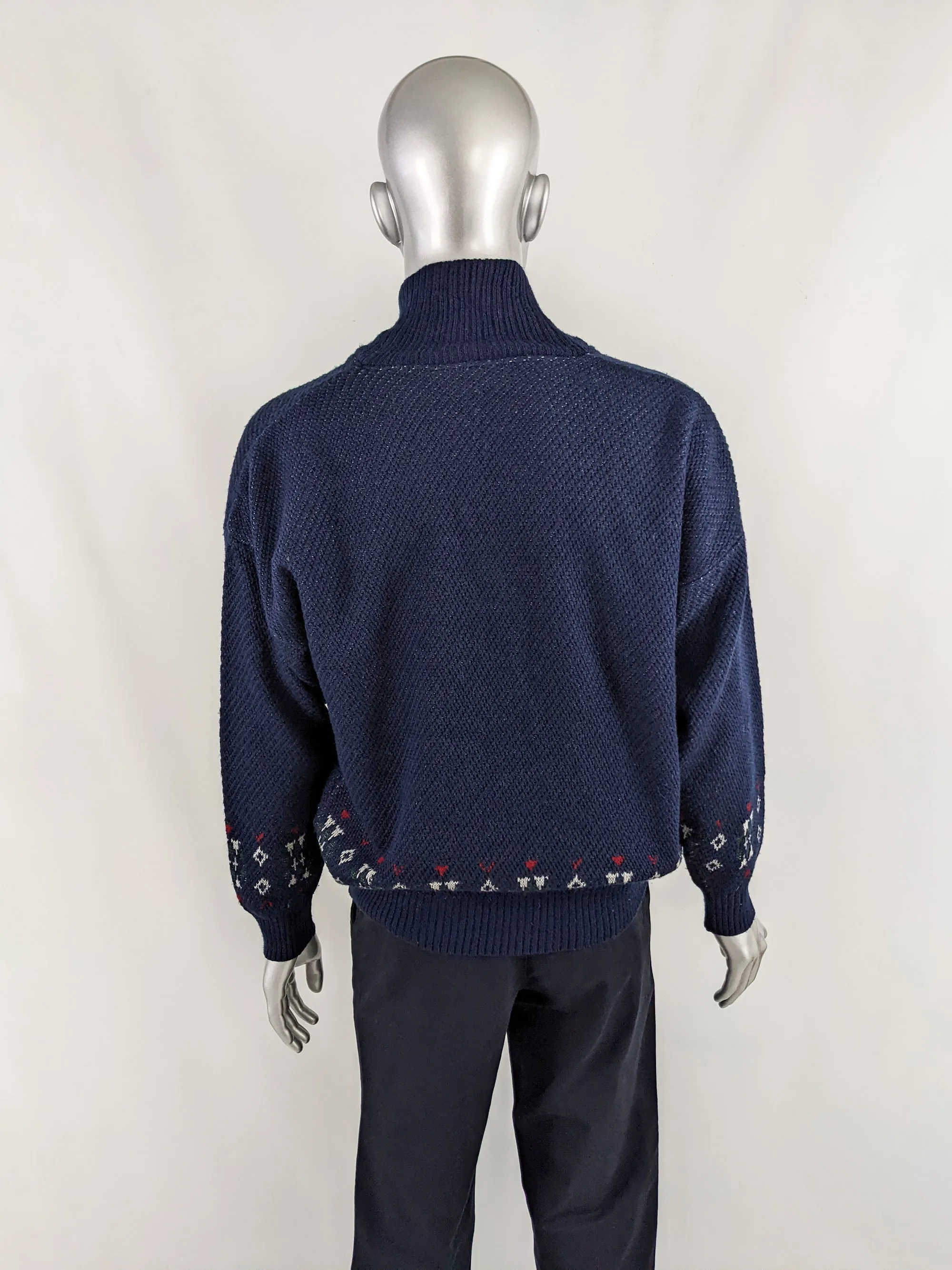 Luciano Chiari Vintage Mens Shawl Collar Jumper, 1980s