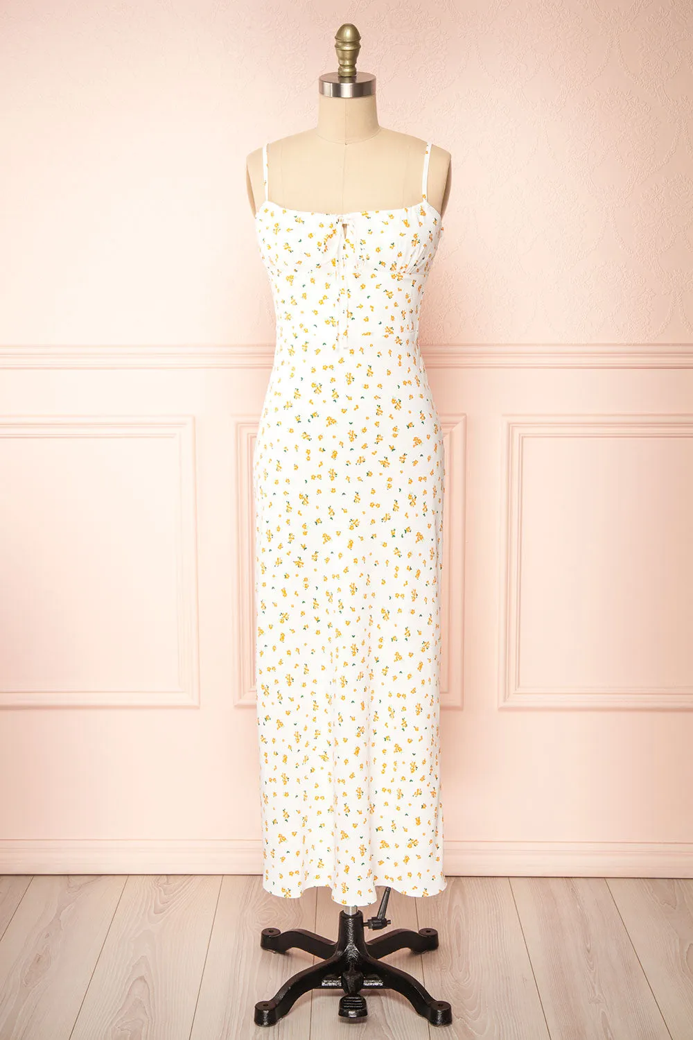 Lwei | White Floral Midi Dress