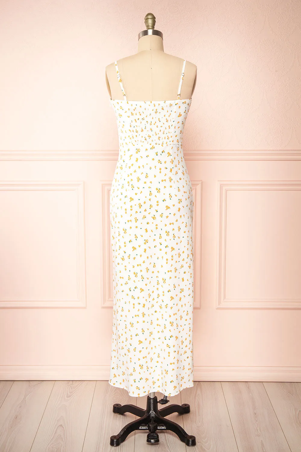 Lwei | White Floral Midi Dress