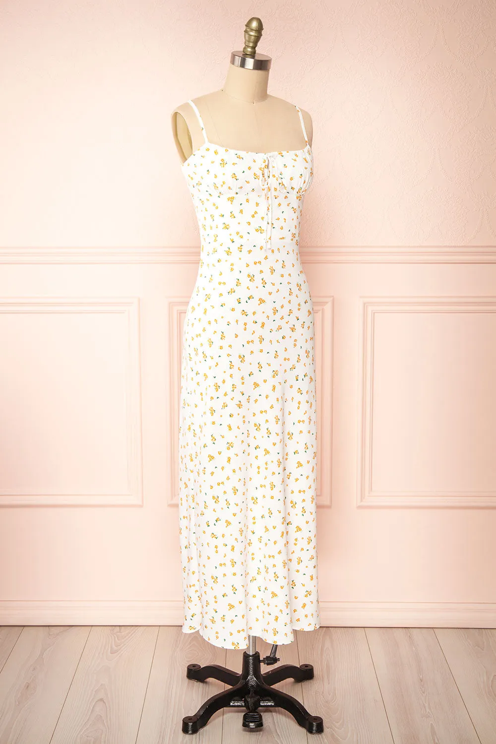 Lwei | White Floral Midi Dress