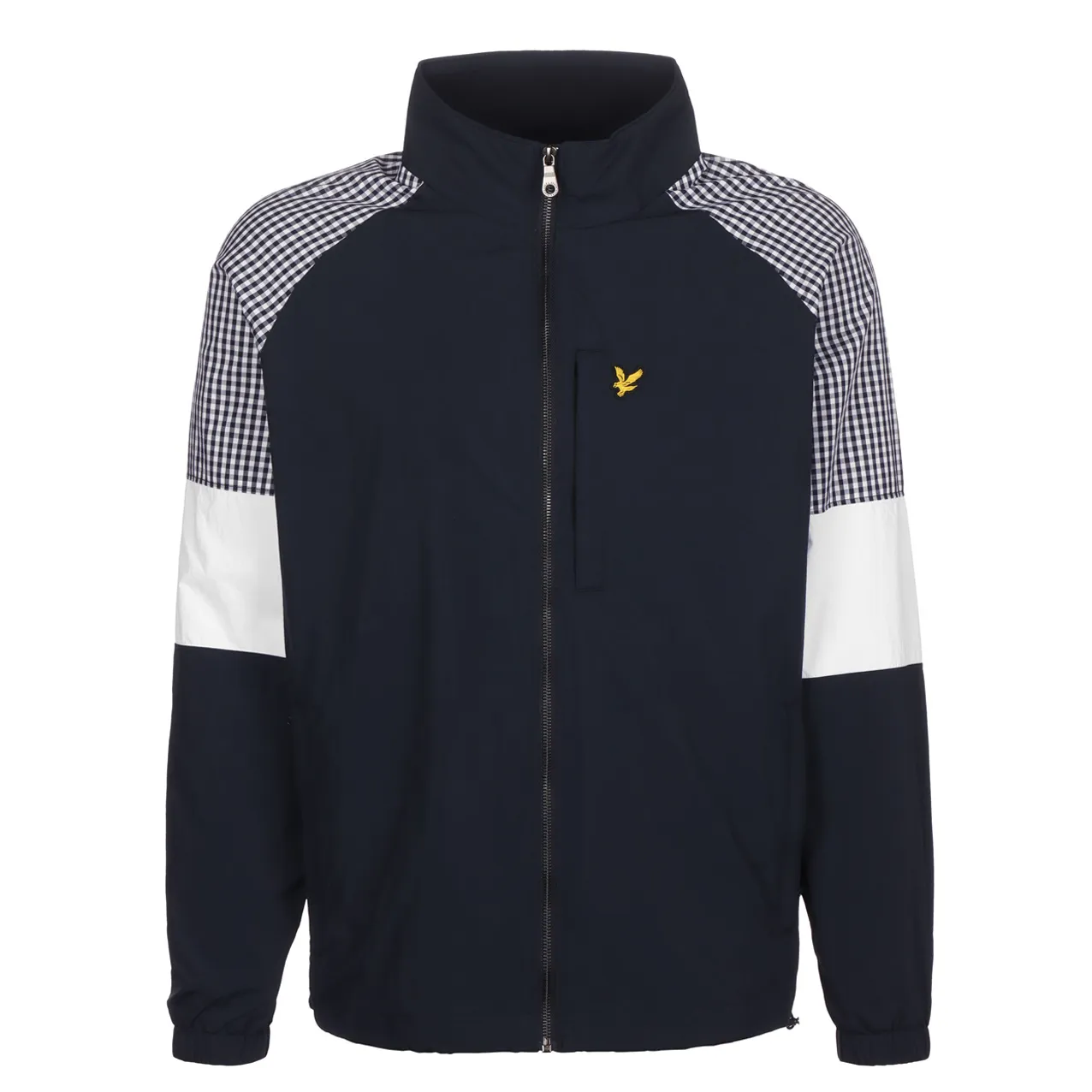 LYLE & SCOTT GINGHAM MIX TRACK JACKET NAVY/WHITE JK1418V-Z271