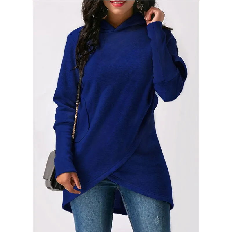 Meihuida Autumn Winter Women Casual Long Sleeve Loose Long Hoodie Pullover Sweatshirt Tops Dairy Sports Wear